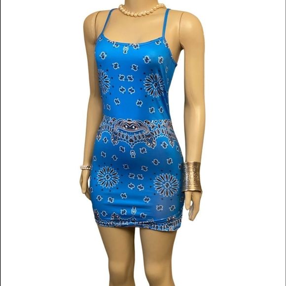 Dresses & Skirts - Mini dress blue colored Paisley